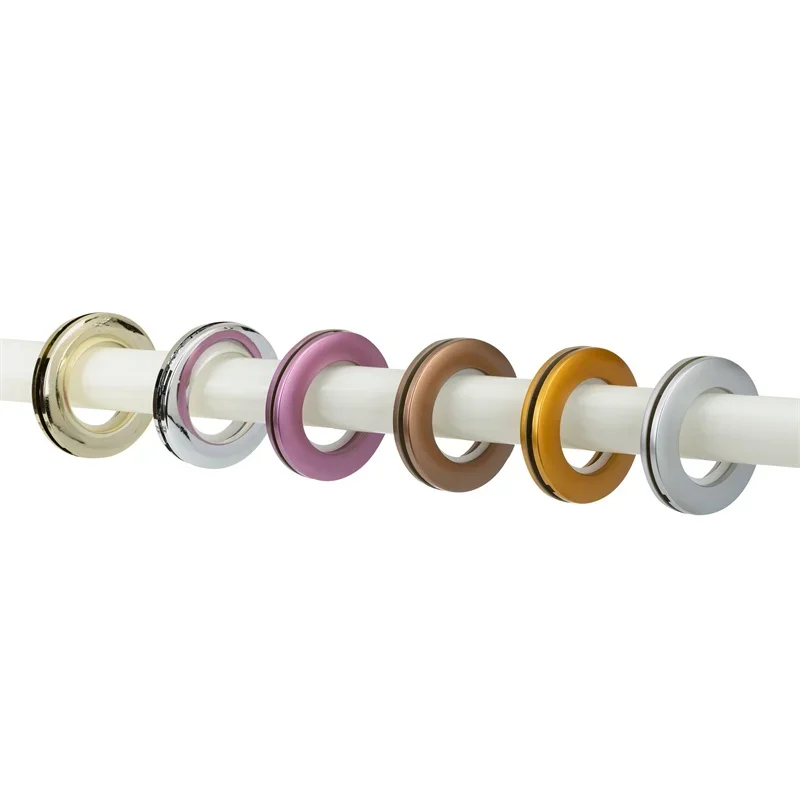 6PCS 플라스틱 커튼 그로멧 키트 4.3cm 내경 나노 스케일 저소음 로마 링 창 커튼 막대 홈 장식