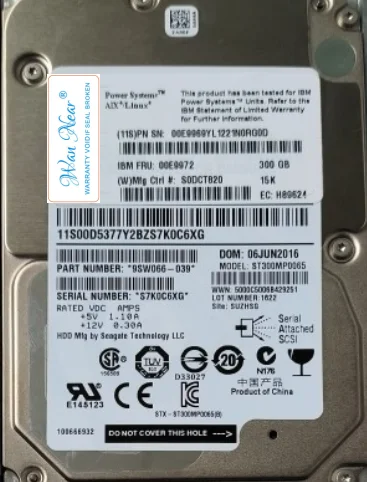 For 512/ 00XF396 00E9972 300GB 15K SAS 2.5" N46476