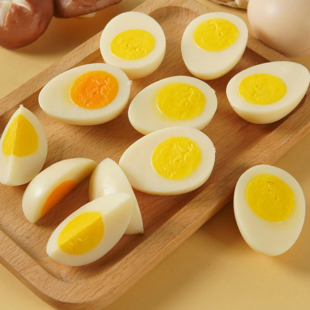 

8Pcs Simulated Boiled Eggs Pretend Food Toy Foods Breakfast Food Artificial Boiled Egg