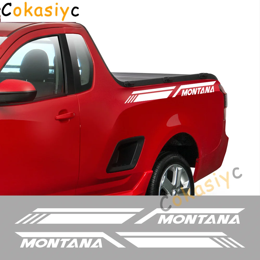 Montana Flag Decal Stickers - 2 Pack Chrome Shield Emblems For Cars, Trucks & Vehicles