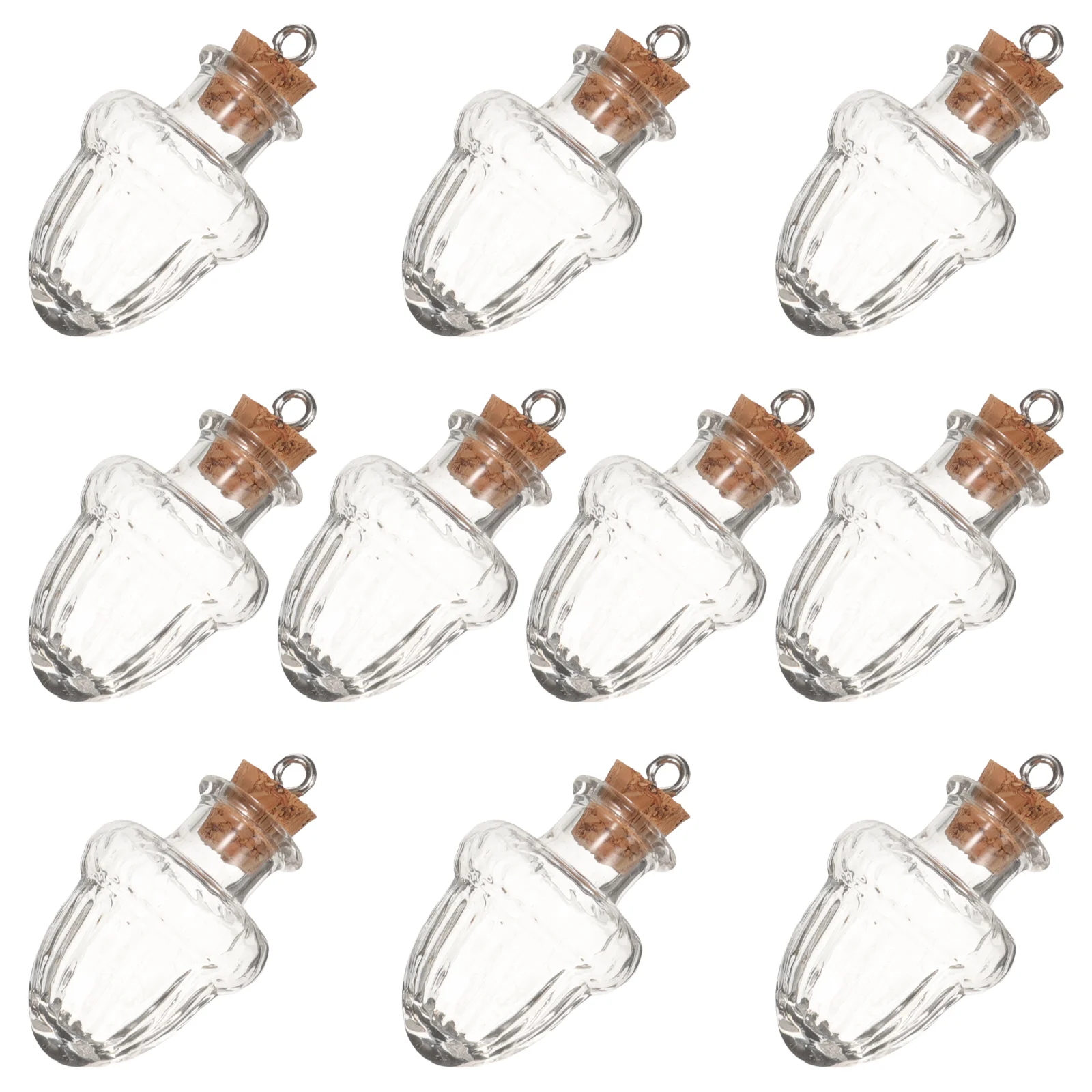 

10 Pcs Glass Bottle Pendant Jars Small with Cork Lids Bottles Vial Spell for Witches