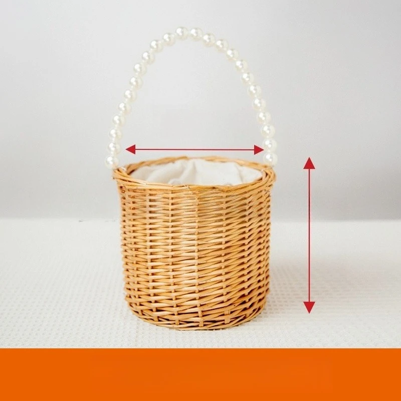 Korean version of pearl  willow flower handwoven basket, Xipu gift materials