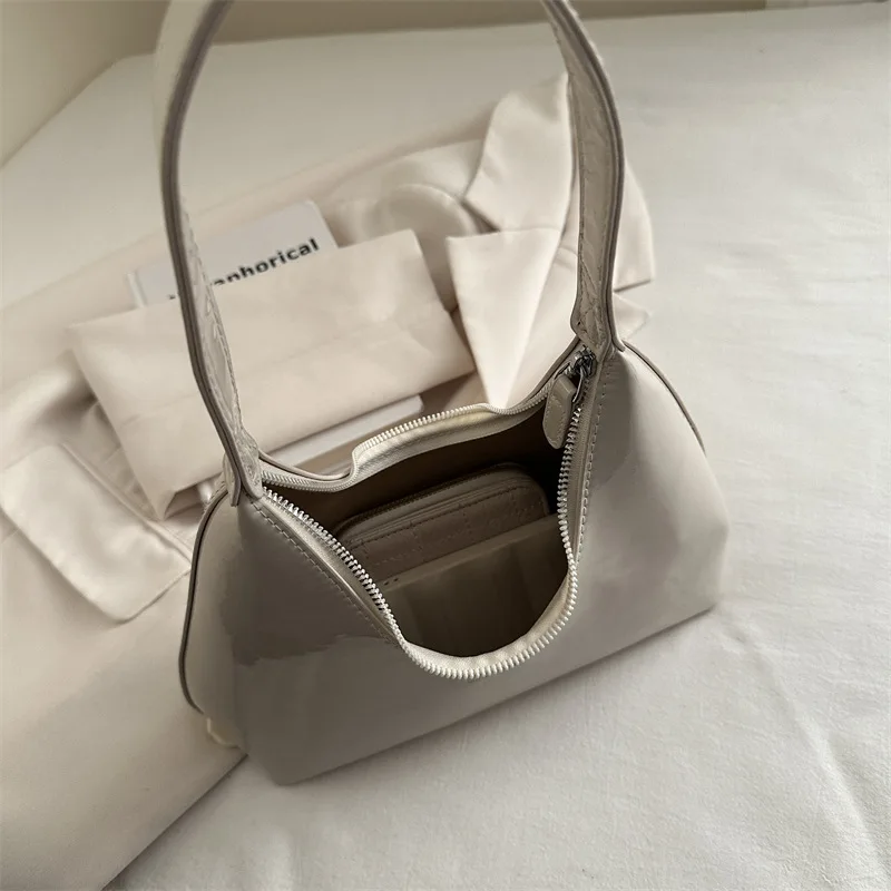 Solid Color Synthetic Leather Shoulder Underarm Bag, Retro Versatile Handbag Women Bag, Fashionable Daily Use Chic Handbag Purse