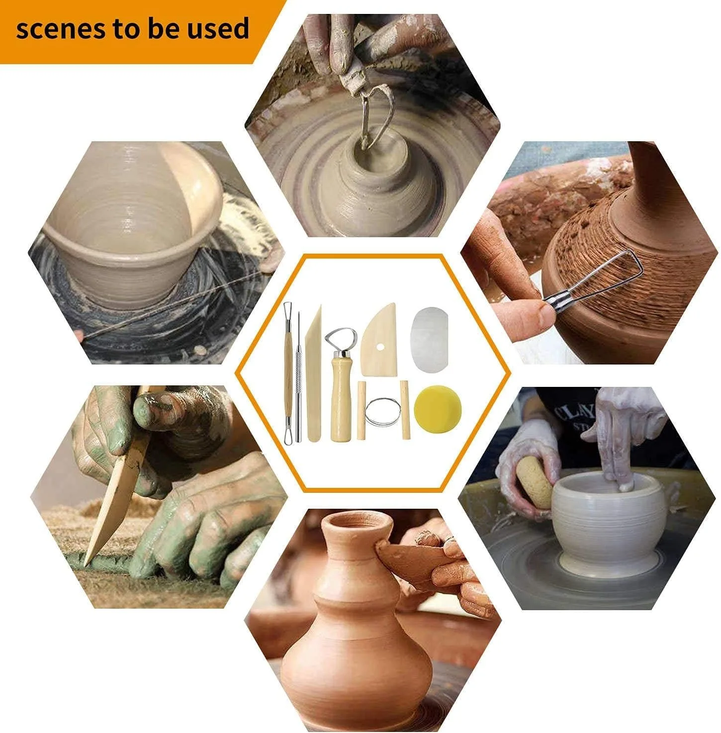 Ceramic Clay Tools Set 6