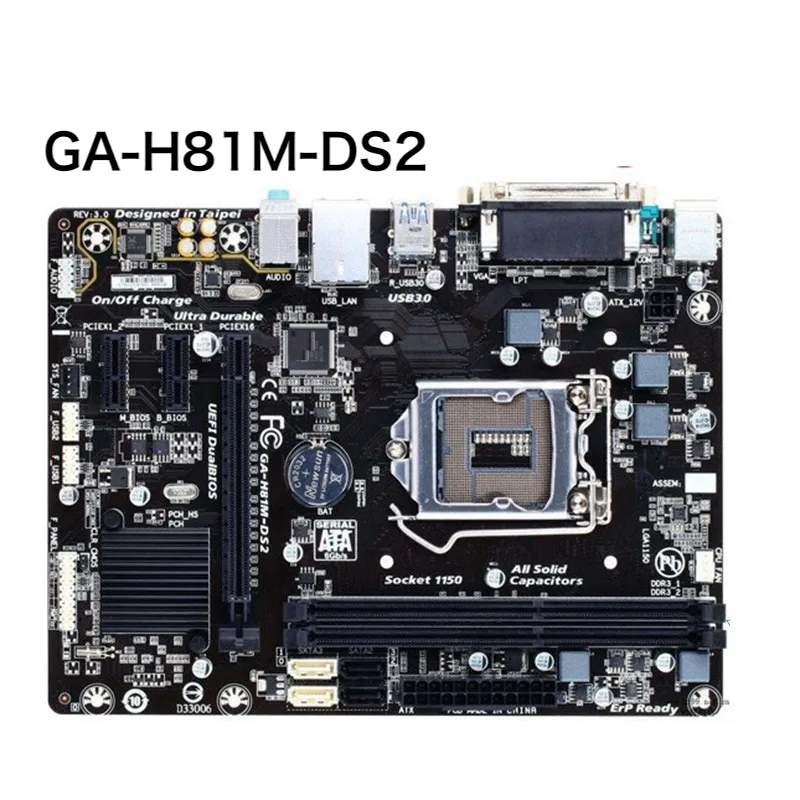 

Для Gigabyte GA-H81M-DS2 материнская плата LGA 1150 DDR3 SATA3.0 USB3.0 VGA + COM + LPT материнская плата 100% протестирована нормально полностью работает Бесплатная доставка