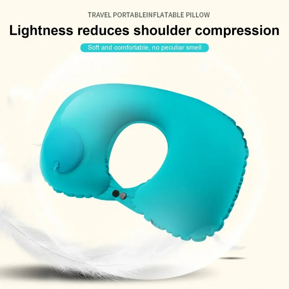 Travel Neck Pillow Comfortable Support Head 360 Degree Traveling Car Airplane Sleeping Head Supportive Press-inflatable Pillow 4