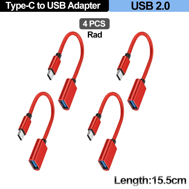 Cavo Adattatore OTG USB-C A USB-A Femmina Per Xiaomi Redmi Note 9 - Nylon Intrecciato, 20cm - 2
