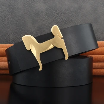 Genuine Leather Cowboy Belt with Stainless Buckle 2