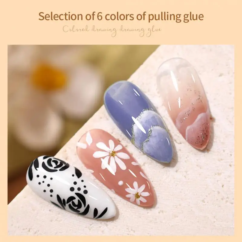 4 Coloroptional Mirror Platinum Glue Metal Paint Glue Pull Wire Cute Nail  Charms