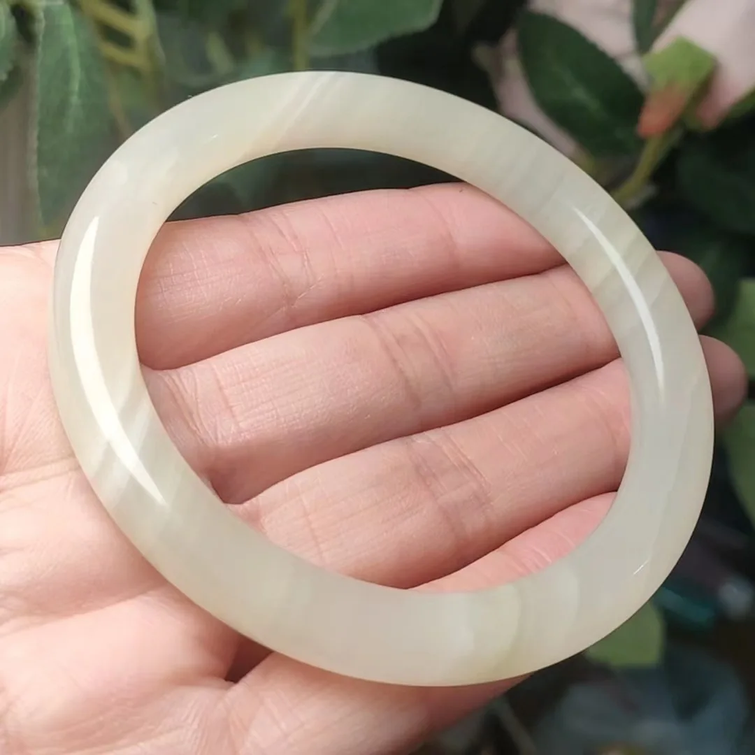 

Женский нефритовый браслет из натурального камня, изящные круглые браслеты с изысканными полосками из Бирмы и нефрита, подарок для женщин
