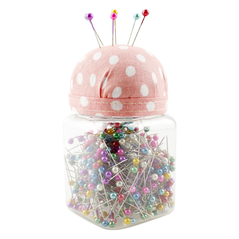 

Hot Selling Good Use Family Collection Plastic Pin Cushion with 500 Pearl Head Pins