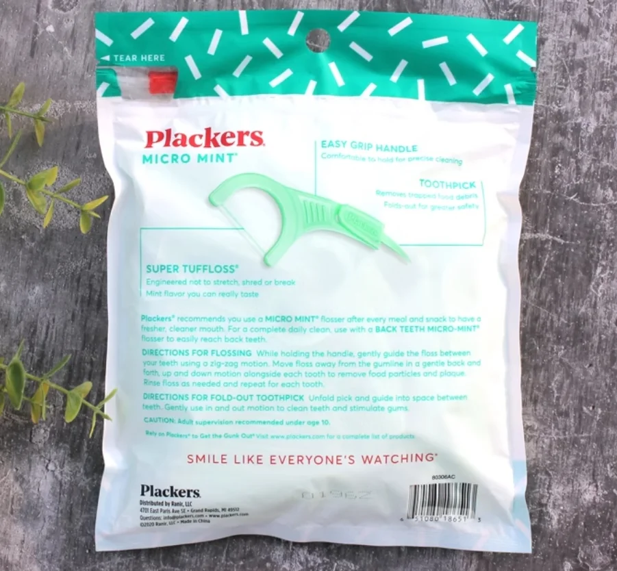Dental Floss Plackers dental floss ultra-fine family pack mint flavor care polymer floss rod flossing thread