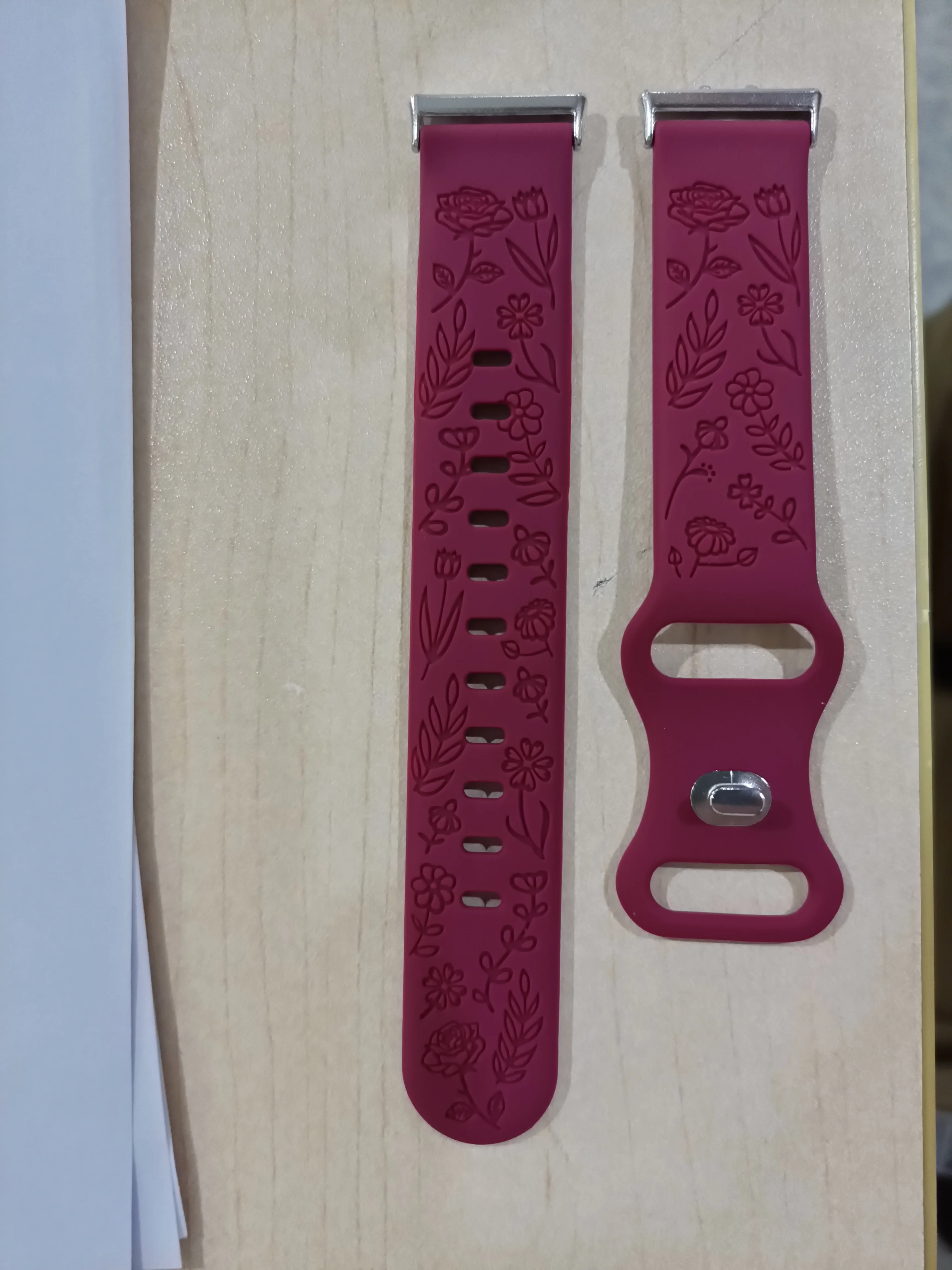 Floral Engraved Silicone Strap - Prints Design Wristband