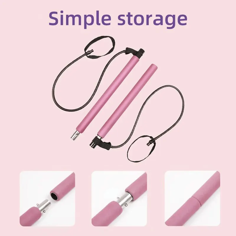 Pilates Bar Kit with Resistance Band-Full Body Workout Shaping at Home Gym with Yoga Bar and Pilates Band for Women and Men fitness resistance band,fitness accessories