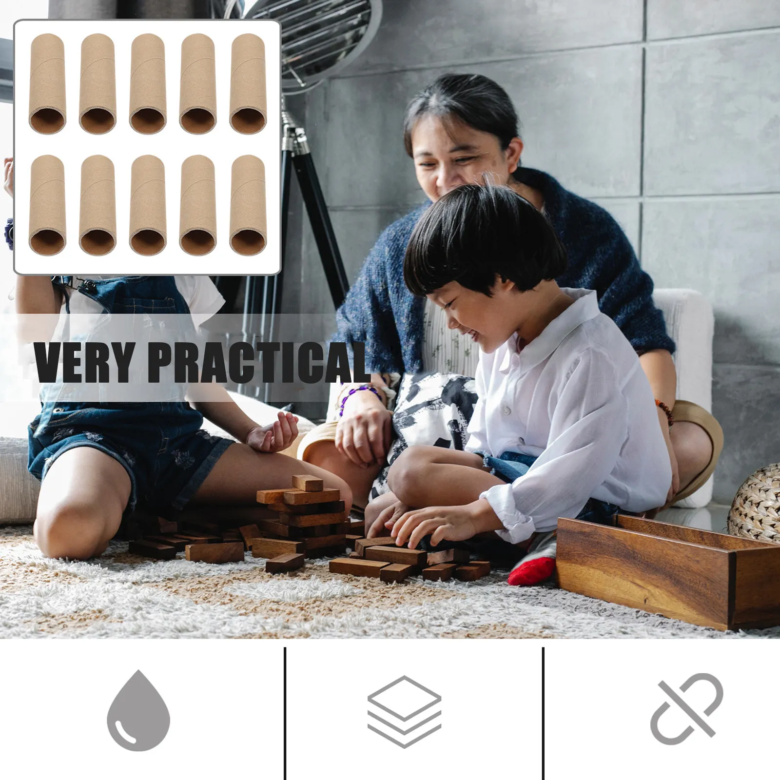 15개 크라프트 종이 롤 튜브, DIY 공예 제작, 어린이 미술 프로젝트, 가정 학습용 판지 튜브