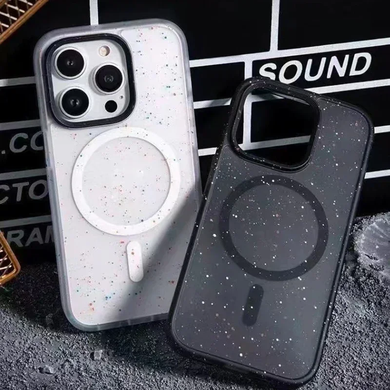 For iPhone 14 Pro Max Capa Celular ELVEV Shockproof Matte PC + TPU Magnetic Case for Magsafe Funda for iPhone 13 Pro Max