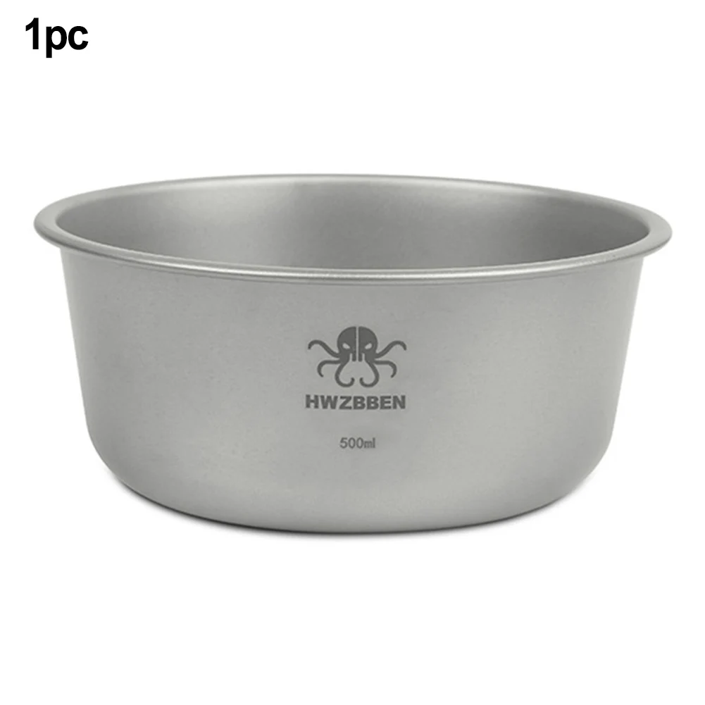

1pc 500ml Pure Titanium Bowl Ultralight Stackable Odor-free Outdoor Cookware Accessories For Camping Picnic Hiking Travelling