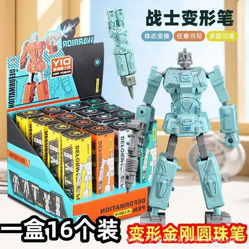 Transformable Robot Pen Toy for Kid Deformable Ballpoint Writing Tool Education Action Figure Model Creative School Supply Gift