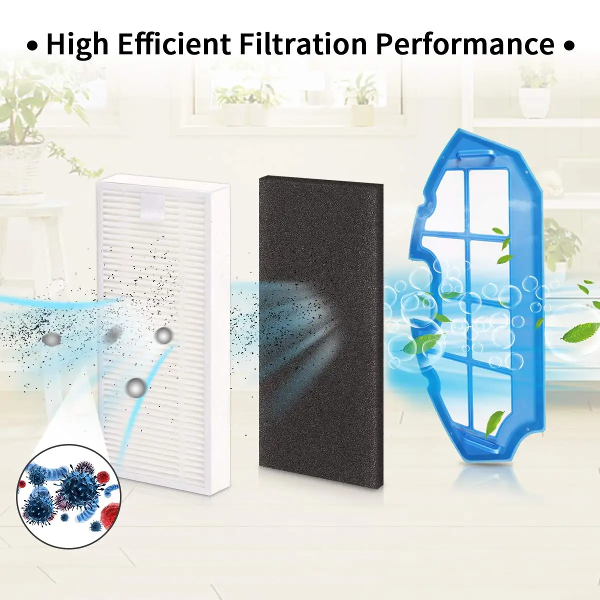 헤파 필터 롤 브러시 Ecovacs Deebot N79S N79 Eufy RoboVac 11 11C Cecotec Conga 990 1190 브러시 커버 용 기본 필터 걸레