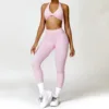 Women Seamless Yoga Set 2PCS Gym Workout Clothes for Female Push Up Bra High Waist Leggings Sexy Fitness Sportswear Sports Suits 2
