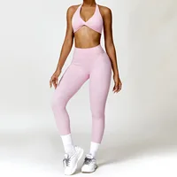 Women Seamless Yoga Set 2PCS Gym Workout Clothes for Female Push Up Bra High Waist Leggings Sexy Fitness Sportswear Sports Suits 2