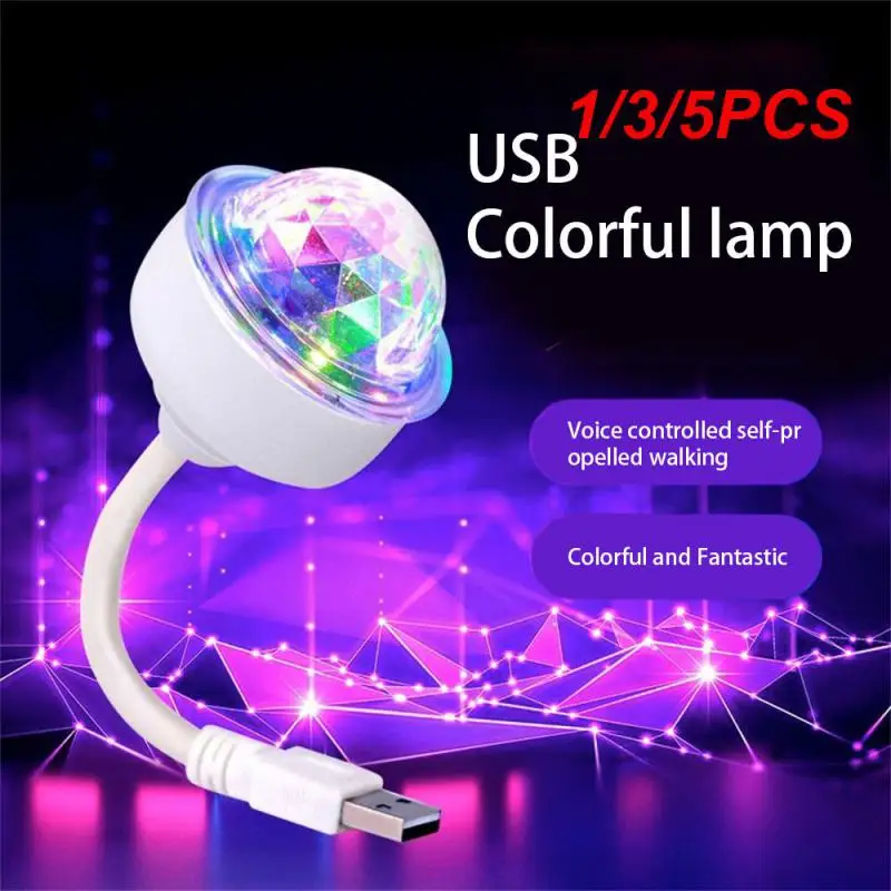 

1/3/5PCS Auto Rotating LED Projector Light Laser Lamp Bulb Voice Control Crystal Ball Christmas Party DJ Disco Stage Lamp for