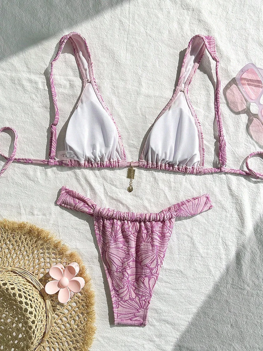 XS - L Printed High Cut Bikini Women Swimwear Female Swimsuit Two-pieces Bikini Set Brazilian Bather Bathing Suit Swim Beachwear 4