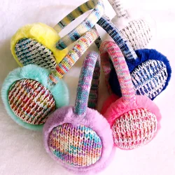 Colorful Soft Plush Ear Warmer Winter Warm Earmuffs for Women Knitted Earflap Outdoor Cold Protection Ear-Muffs Ear Cover