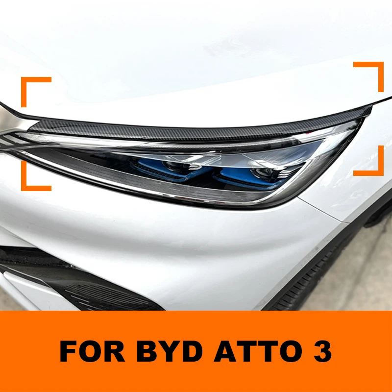 

Для Byd Atto 3 2022 2023 Автомобильная фара для бровей век ресниц пианино черная наклейка Глянцевая стикер для стайлинга автомобиля