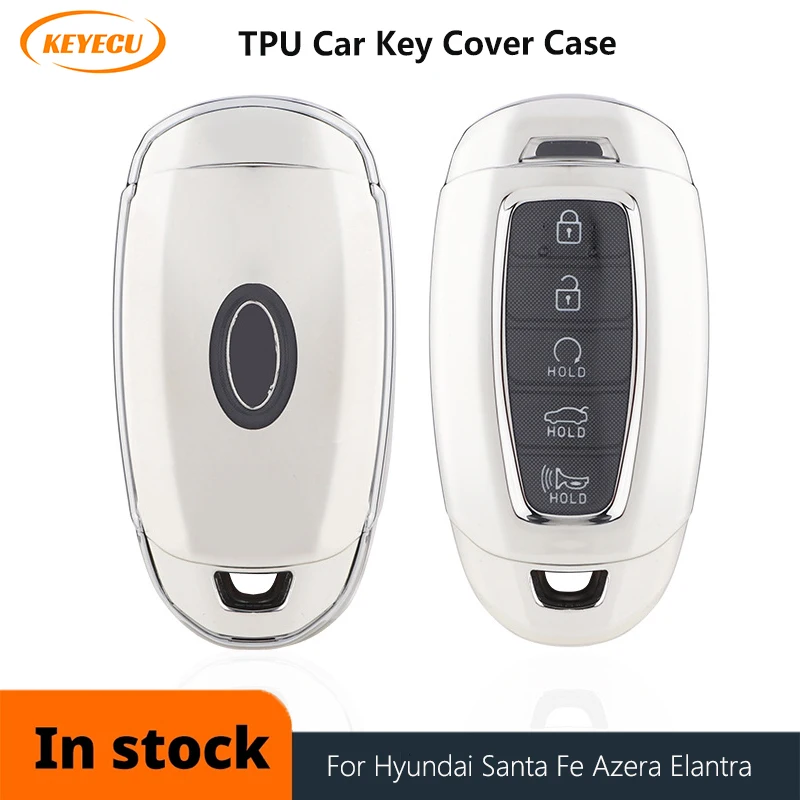 

KEYECU TPU Car Key Cover Case For Hyundai Santa Fe TM 2019 I30 2018 Solaris Azera Elantra Grandeur Accent Accessories