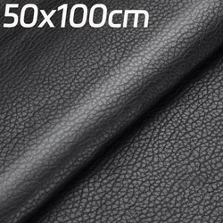 Deluxe Self-Adhesive Leather Repair Patch for Furniture and Upholstery (Black-50x100cm)