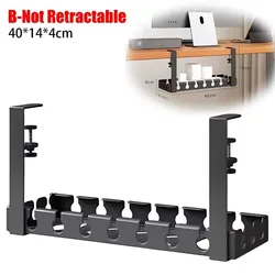 Adjustable Under - Desk Cable Organizer with Clamp (B - Not Retractable)