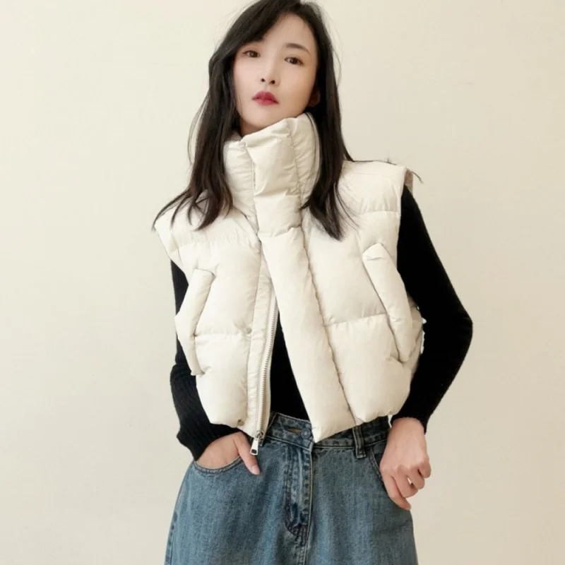 

Loose Lapel Short down Vest Female 2023 Autumn and Winter New Warm Vest Puffer Jacket Coat
