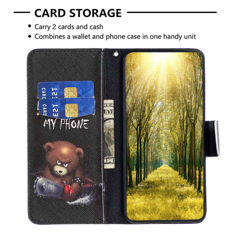 Artistic Pattern Leather Flip Phone Case - Elegant and Durable Cover