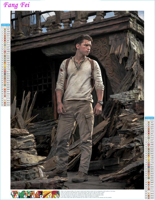 2022 novo filme uncharted pintura diamante completo filme ator tom holland  arte da parede ponto cruz bordado imagem mosaico decoração casa - AliExpress