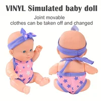 Mini Silicone Reborn Dolls Realistic Smiling Newborn Baby Doll Simulation Baby Dress Up Soft Rubber Doll For Girls Toddler Gift 2