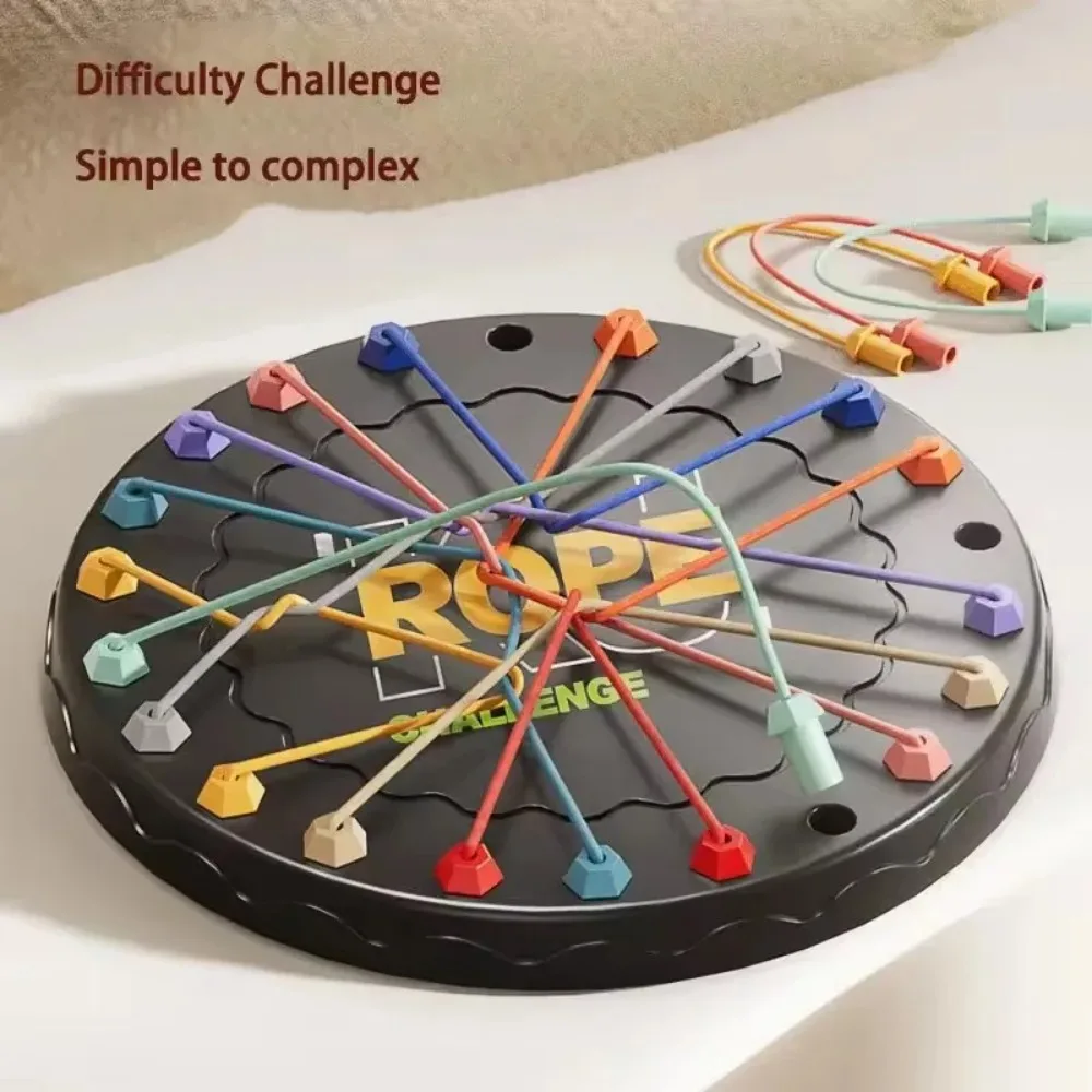 Rope Knots Sensory Social Board Game Color Sorting Board Game With 10 Ropes Logical Thinking Challenge Table For Kids board game,board game toy,rope puzzle toy