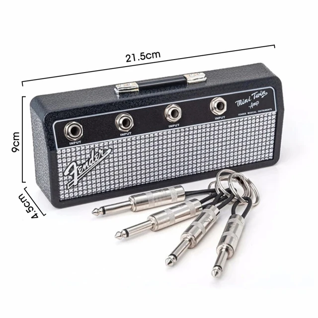 Fender Music Key Holder Falra Szerelt Kulcstartó Láncréteg Gitár Jack Tárolószervező Függő Dobozok Otthoni Dekoráció - Image 6