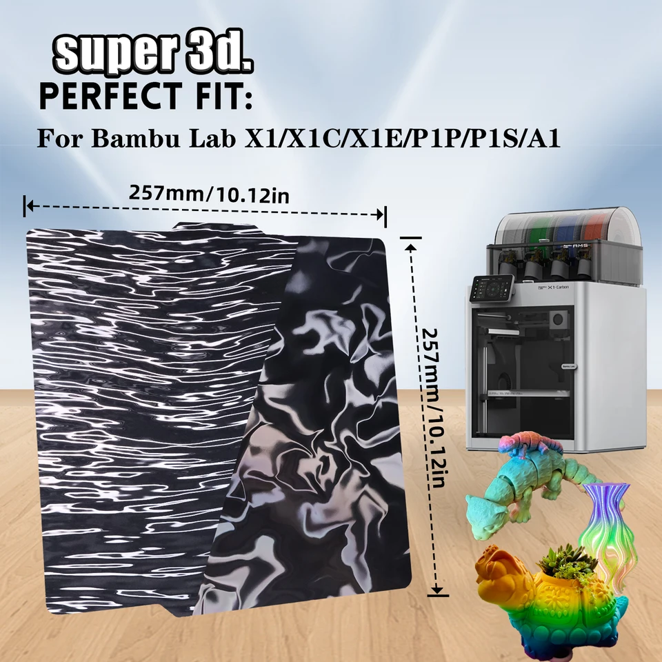 Druckplatte Für Bambu Lab 3D-Drucker - Doppelseitig Mit Glatter & Texturierter Oberfläche
