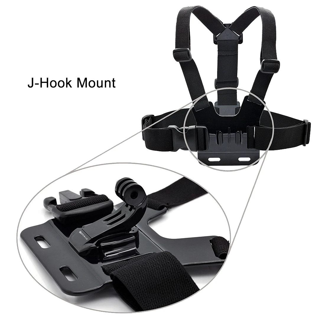 2 PCS PULUZ Black Vertical Surface J-Hook Buckle Mount Set for PULUZ Action Sports Cameras Jaws Flex Clamp Mount for GoPro, Inst