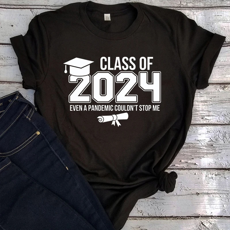 

Class of 2024 T Shirt Harajuku Graduation Shirt Funny Graduation 2024 Tee Senior 2024 Gift Vintage Women Clothing