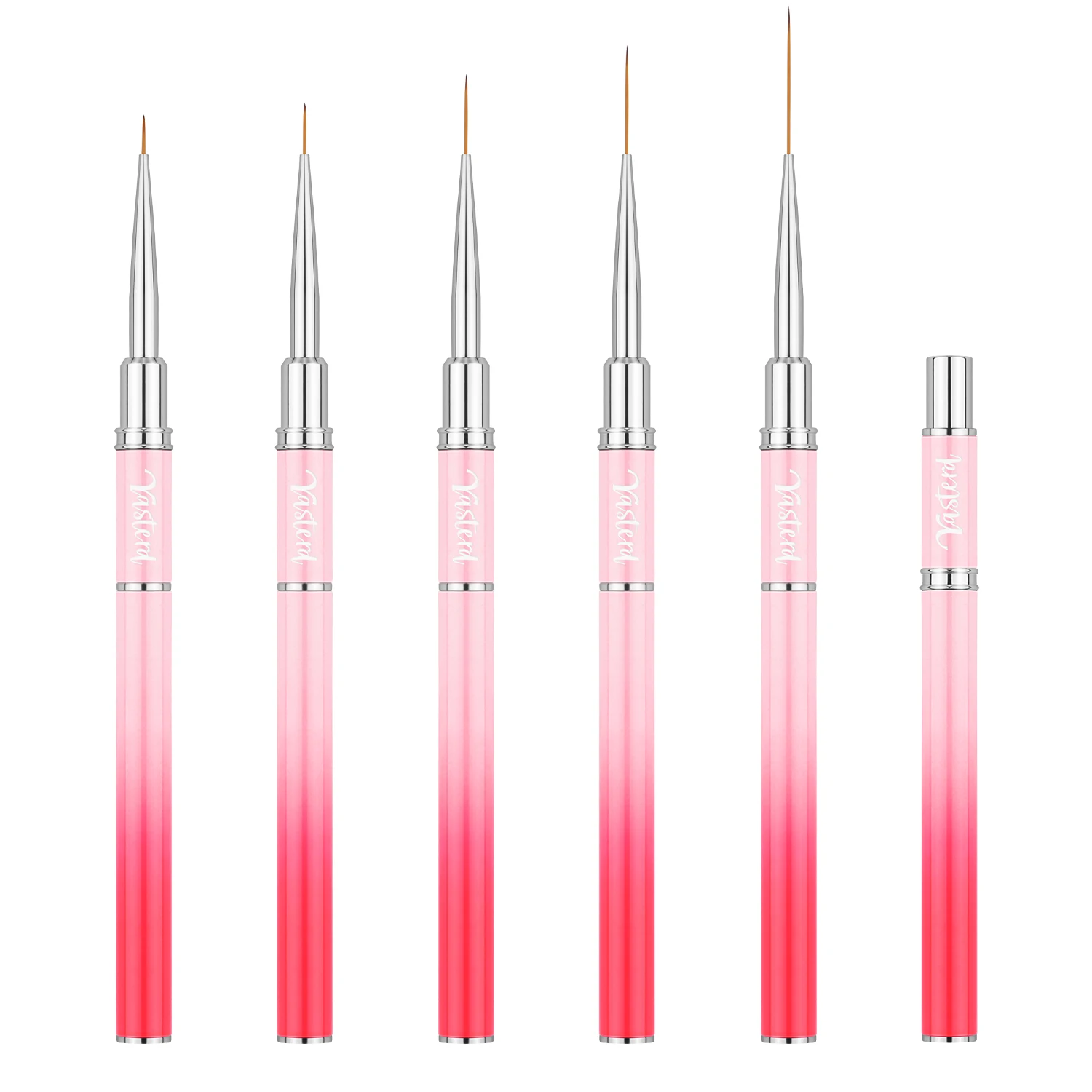 5Pcs Nail Art Liner Brushes-Pink
