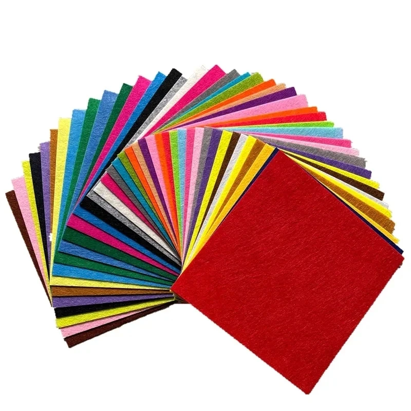 Felt Fabric Sheet 20cm 7.87 inch Squares Nonwoven Fabric Polyester Cloth Needlework Sewing Patchwork Quilting Material 40PCS
