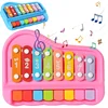 Montessori 8-note Xylophone Toy Musical Instrument, 2 in 1 Duet Piano Percussion Instrument,  Baby Music Play Educational Games 2