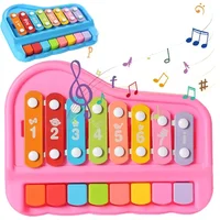 Montessori 8-note Xylophone Toy Musical Instrument, 2 in 1 Duet Piano Percussion Instrument,  Baby Music Play Educational Games 2