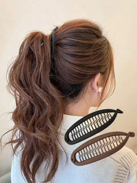 Pince banane ambre pour grand Volume de cheveux, pince queue de cheval française élégante, haut tête de mort, pince torsadée 1
