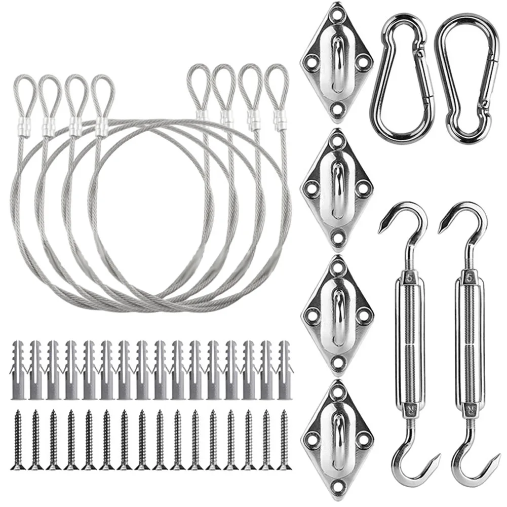 

Awning Install Attachment Set Heavy Duty Sun Shade Sail Stainless Steel Hardware Kit For Home Garden Sunshade Fixing Accessories