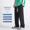 Autumn Casual Trousers Men's Loose Fit Sweatpants Wide Leg Straight Pants Grey Colour Seasonal Pants For Men 3