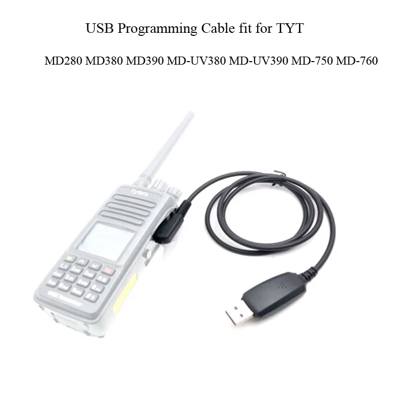 USB Programming Cable for DMR Digital Radio MD280 MD380 MD-UV390PLUS MD-UV380 MD