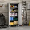 Garage Storage Cabinet with Wheels,72" Metal Storage Cabinet with 2 Doors and 4 Adjustable Shelves, Lockable Rolling Cabinet 2